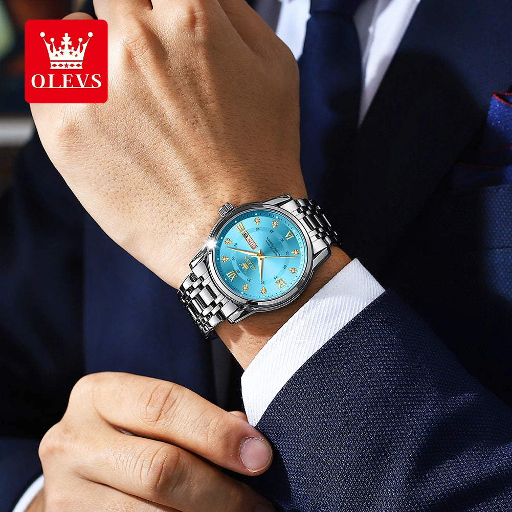5513 Men'S Watch Top Luxury Brand Quartz Watch Stainless Steel Waterproof Watch Business Dual Calendar Diamond Men'S Watch
