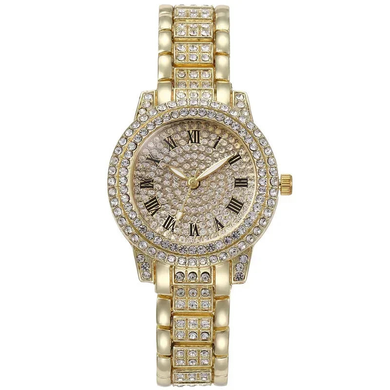 Luxury Shining Diamond Watch Women Brand Quartz Gold Bracelet Watches Ladies Zircon Crystal Top Elegant Wristwatch Clock Gifts