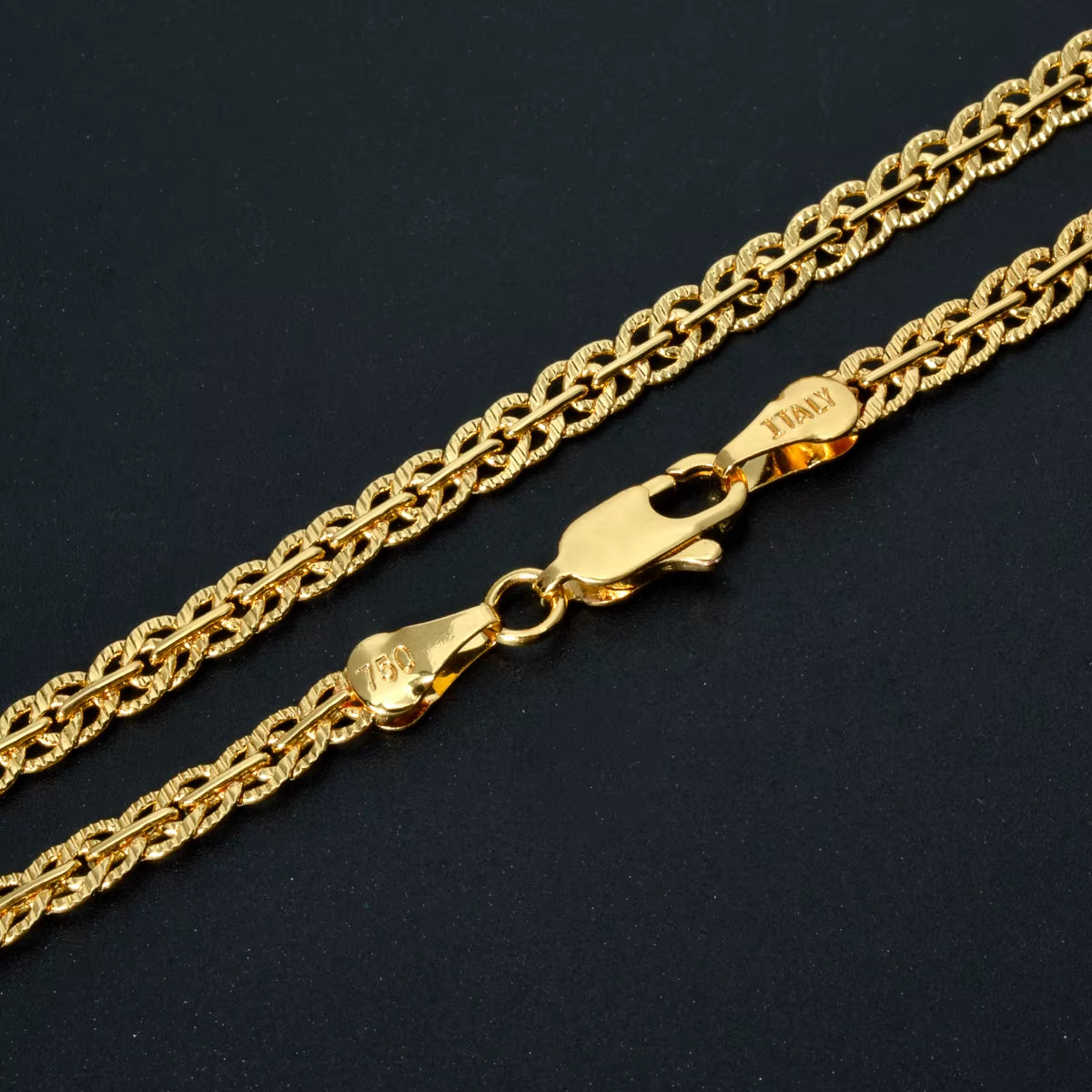 18K Gold Plated Link Chain Necklace for Women Man Cross 5Mm Width Gold Color Choker Classic Trendy Daily Wear Wedding Party Gift