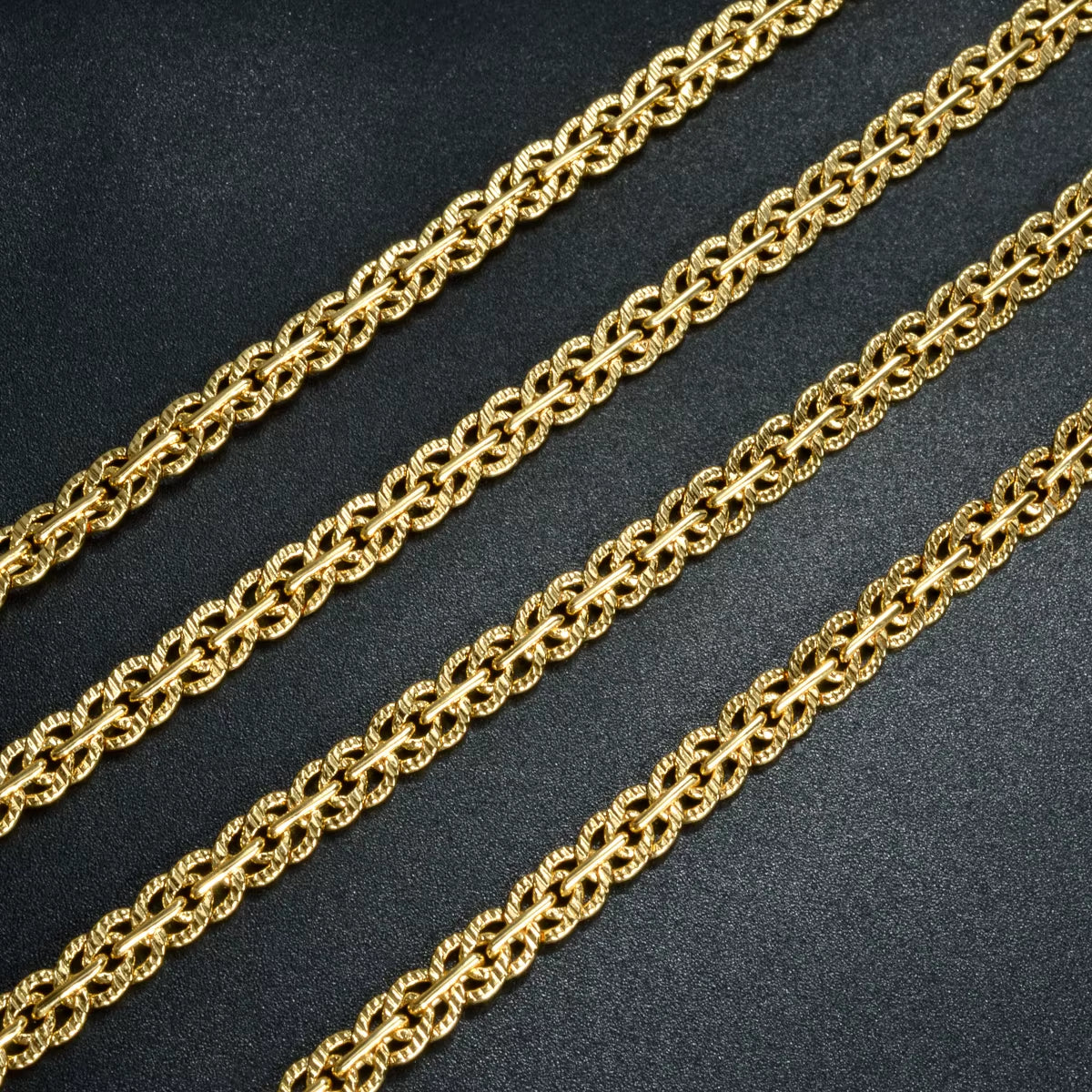 18K Gold Plated Link Chain Necklace for Women Man Cross 5Mm Width Gold Color Choker Classic Trendy Daily Wear Wedding Party Gift