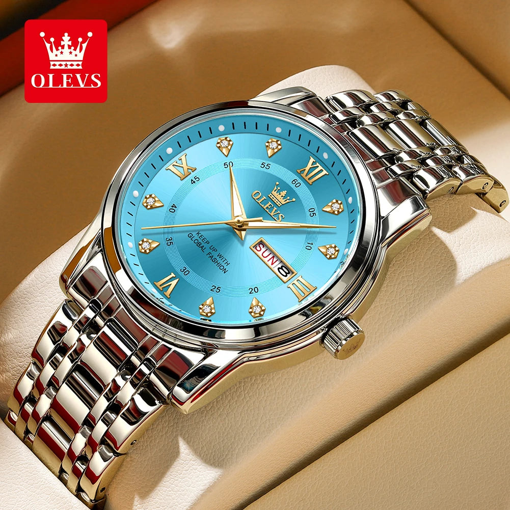 5513 Men'S Watch Top Luxury Brand Quartz Watch Stainless Steel Waterproof Watch Business Dual Calendar Diamond Men'S Watch