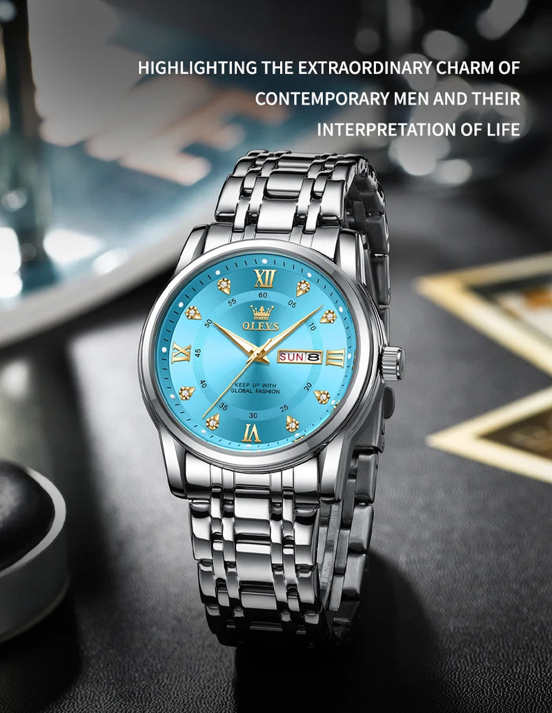 5513 Men'S Watch Top Luxury Brand Quartz Watch Stainless Steel Waterproof Watch Business Dual Calendar Diamond Men'S Watch