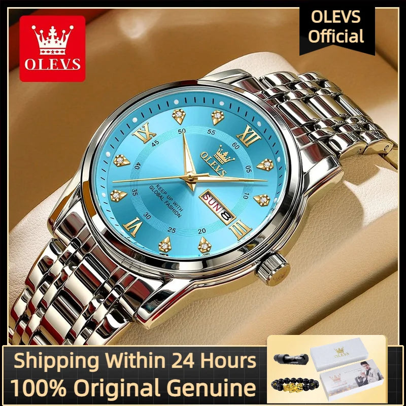 5513 Men'S Watch Top Luxury Brand Quartz Watch Stainless Steel Waterproof Watch Business Dual Calendar Diamond Men'S Watch
