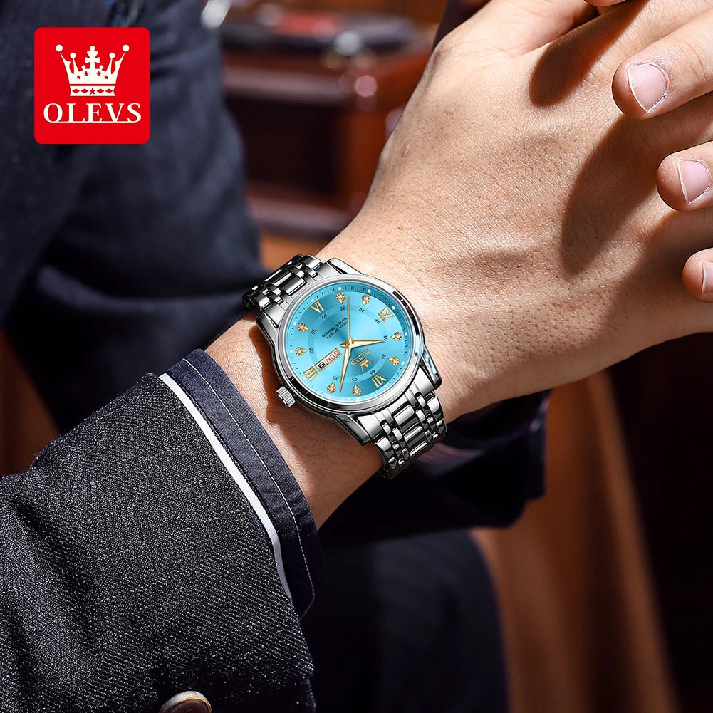 5513 Men'S Watch Top Luxury Brand Quartz Watch Stainless Steel Waterproof Watch Business Dual Calendar Diamond Men'S Watch
