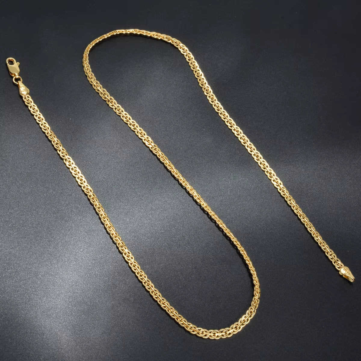 18K Gold Plated Link Chain Necklace for Women Man Cross 5Mm Width Gold Color Choker Classic Trendy Daily Wear Wedding Party Gift