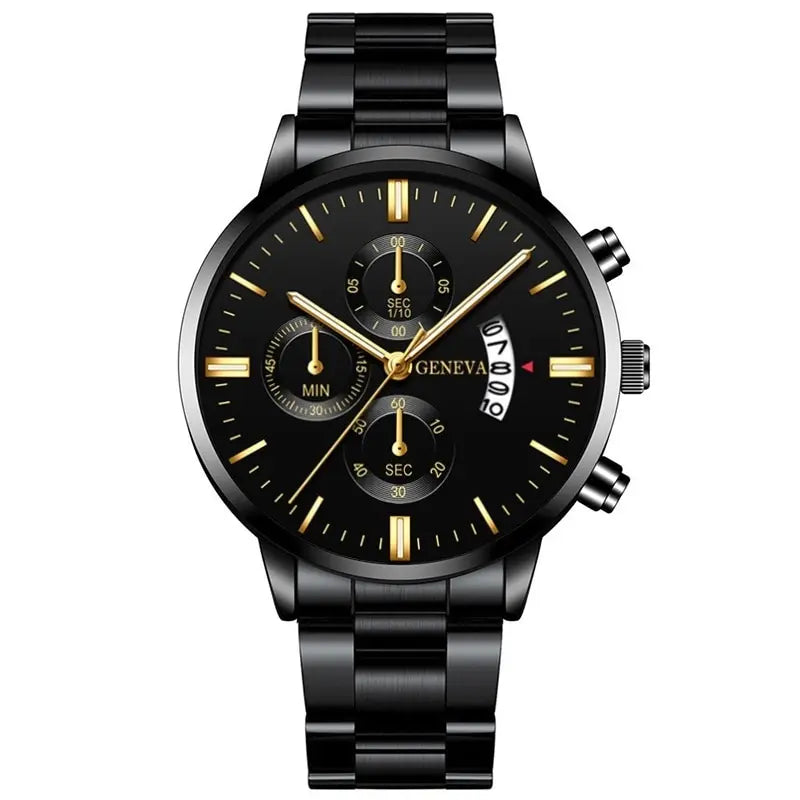 Fashion Men Black Watch Luxury Calendar Quartz Wrist Watch Mens Business Watches for Man Clock Relogio Masculino