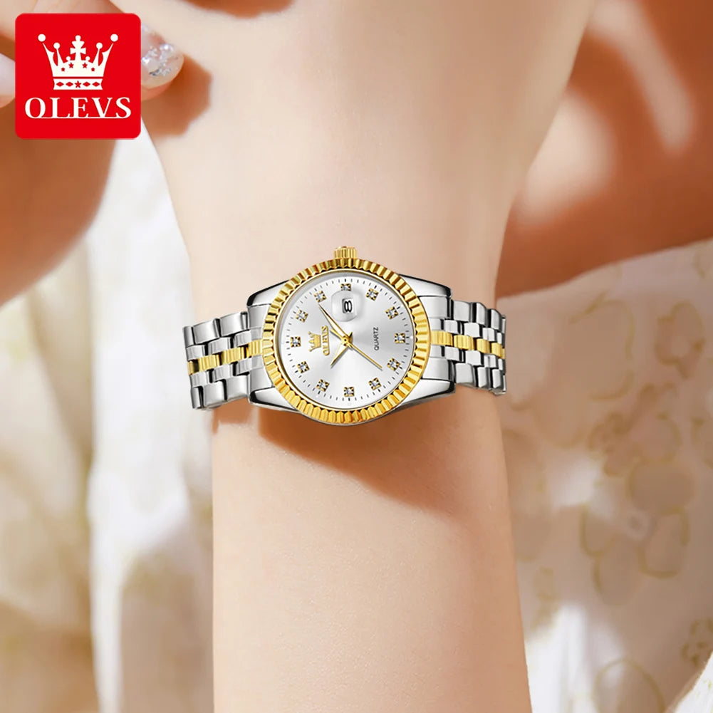 5526 Women Watch Diamond Scale Quartz Fashion Ladies Wrist Watches Date Waterproof Luminous Luxury Dress Watch for Women