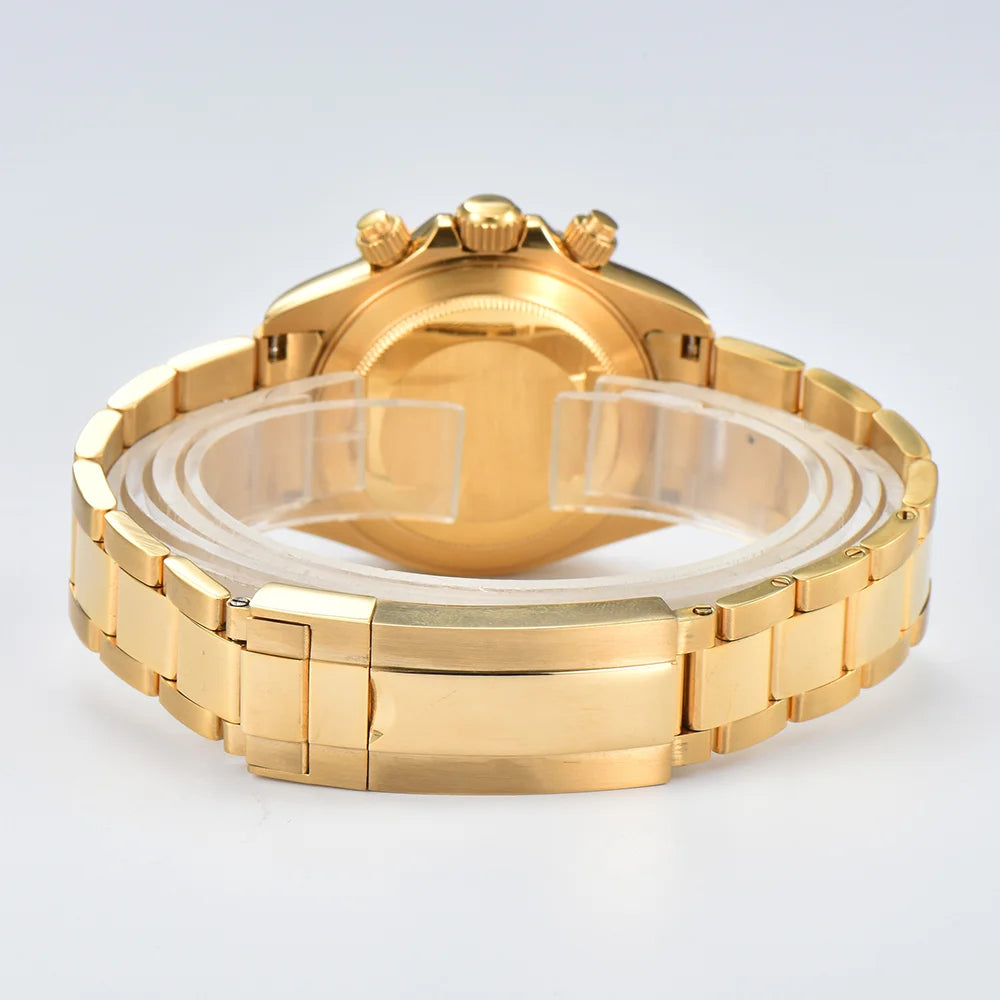 39MM Luxury Watches Gold Watches Sapphire Glass Waterproof Watches VK63 Movement Watches Support Customized Logo