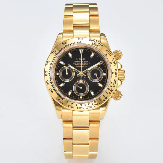 39MM Luxury Watches Gold Watches Sapphire Glass Waterproof Watches VK63 Movement Watches Support Customized Logo