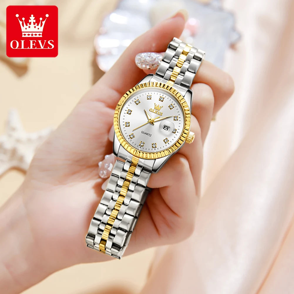 5526 Women Watch Diamond Scale Quartz Fashion Ladies Wrist Watches Date Waterproof Luminous Luxury Dress Watch for Women