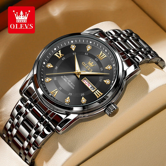 5513 Men'S Watch Top Luxury Brand Quartz Watch Stainless Steel Waterproof Watch Business Dual Calendar Diamond Men'S Watch