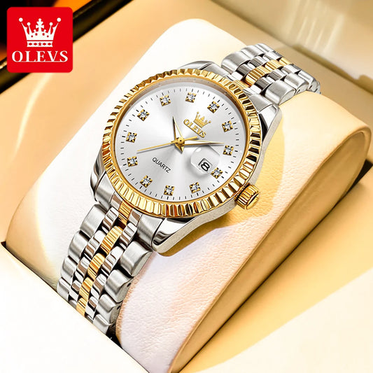 5526 Women Watch Diamond Scale Quartz Fashion Ladies Wrist Watches Date Waterproof Luminous Luxury Dress Watch for Women