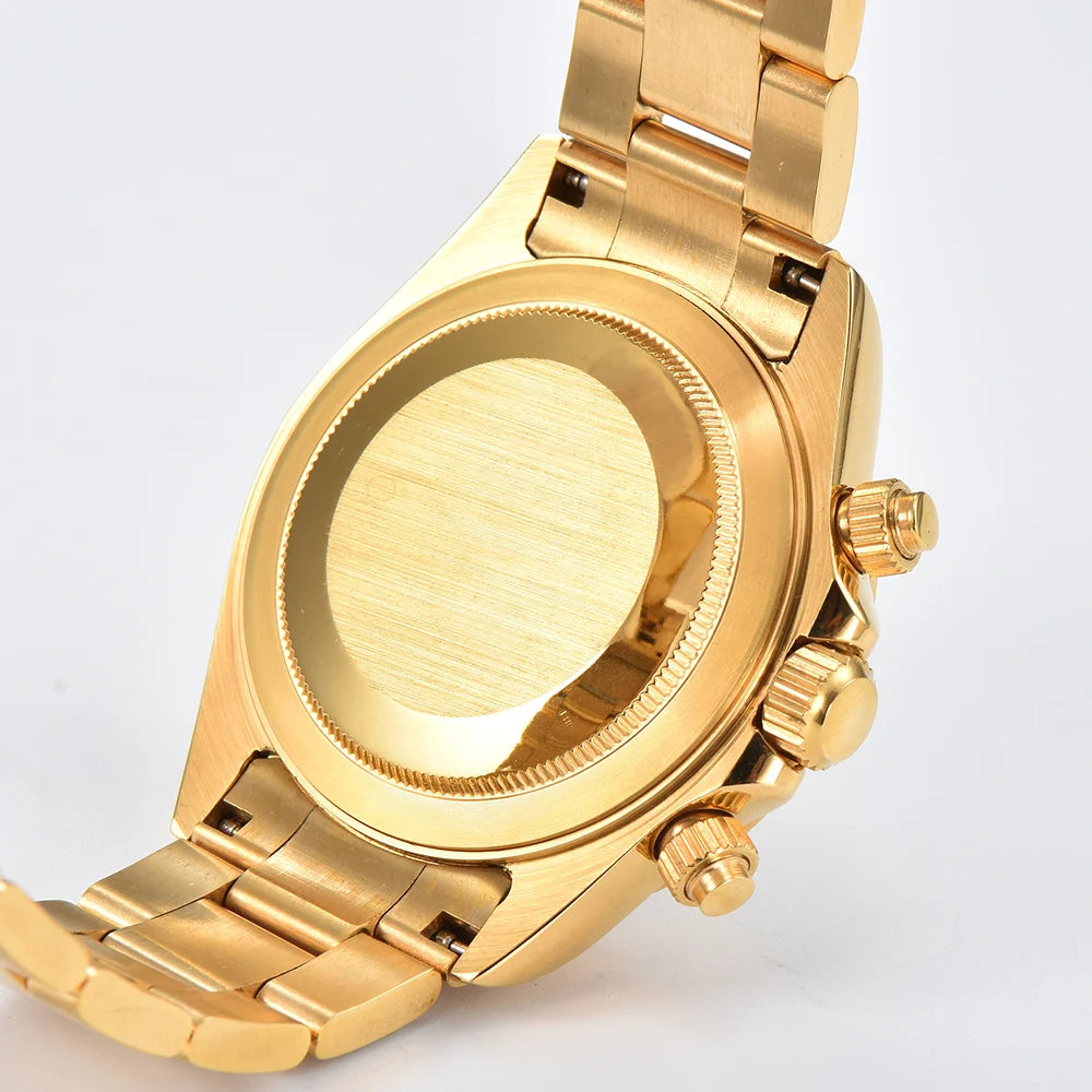 39MM Luxury Watches Gold Watches Sapphire Glass Waterproof Watches VK63 Movement Watches Support Customized Logo