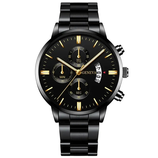 Fashion Men Black Watch Luxury Calendar Quartz Wrist Watch Mens Business Watches for Man Clock Relogio Masculino